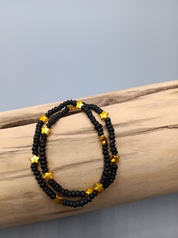 Bracelet fantaisie perles noires